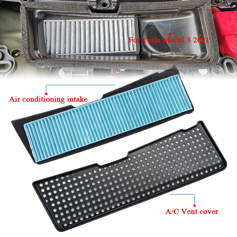 

Air Conditioning Intake Engine Room Protective Cover A/C Vent Cover For Tesla Model 3 2021 Filter Screen Isolation Network