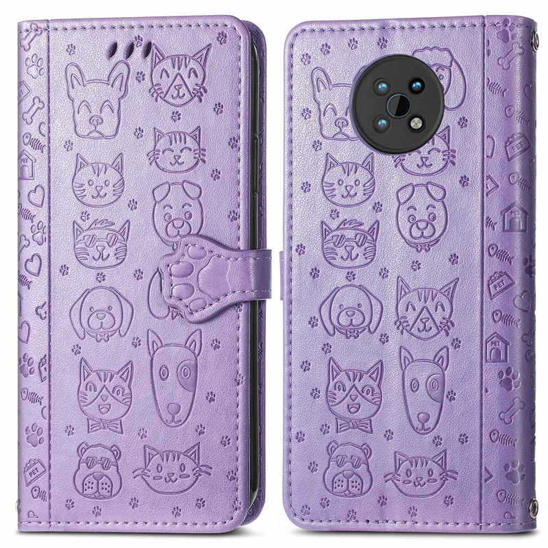 Cat and Dog Pattern Phone Case For Nokia G50 Flip Wallet Leather Case For Nokia G50 Case For Nokia G50 G20 G10 G300 X10 X20 X100