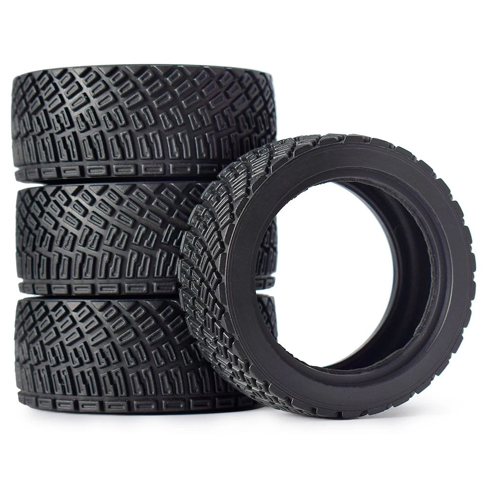 

4PCS 67mm RC Car Rubber Tires for 1/10 Rolly HPI WR8 HSP 94177 WLtoys 1/14 144001 RC Car replacement part black
