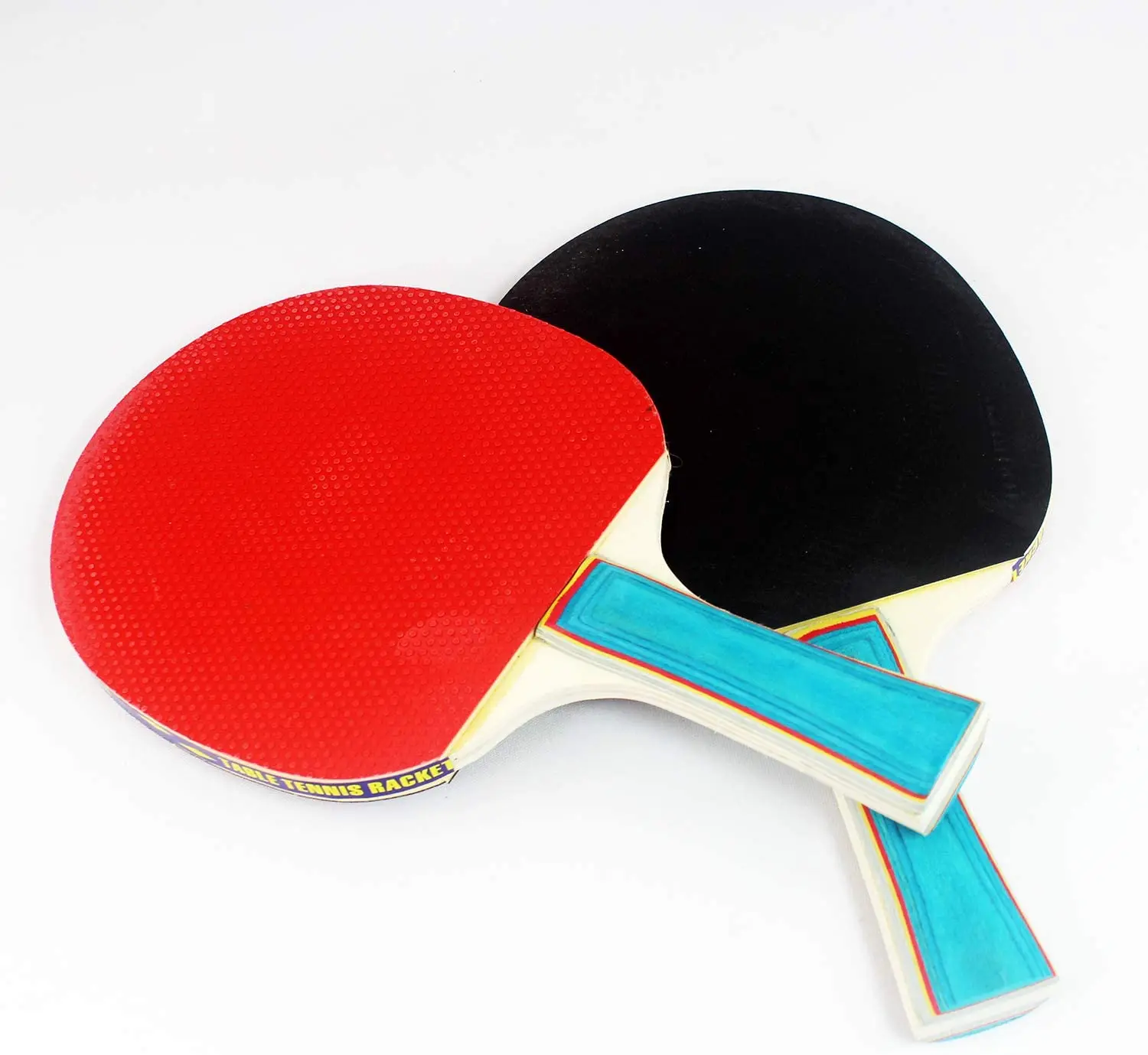 

Kit Ping Pong 2 table tennis rackets 2 Set of balls with one size cover.