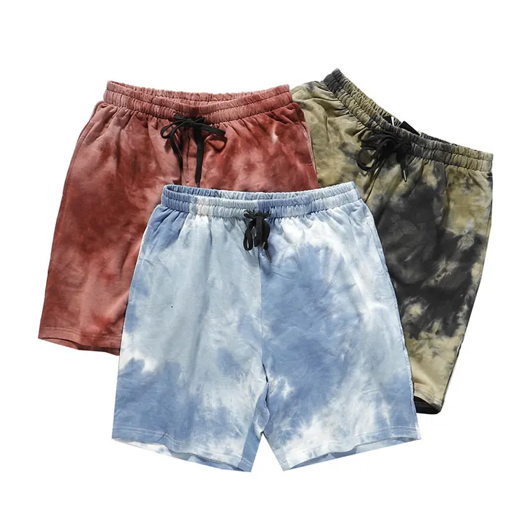 Пляжные мужские свободные шорты Tie dye модные хлопковые короткие штаны для весны и