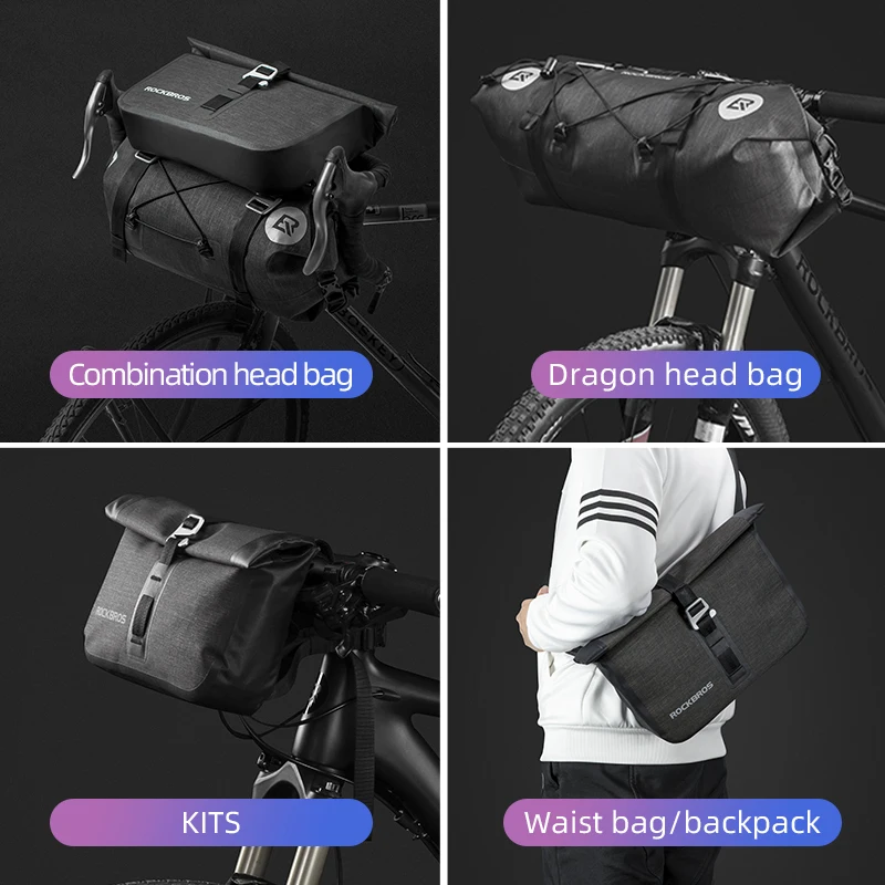 

ROCKBROS Bicycle Bag Big Capacity Waterproof Front Tube Cycling Bag MTB Handlebar Bag Front Frame Trunk Pannier Bike Accessories