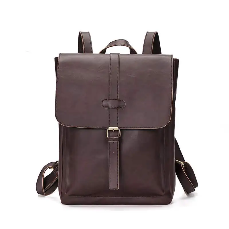 Простой лоскутный Большой Вместительный мужской кожаный рюкзак для путешествий