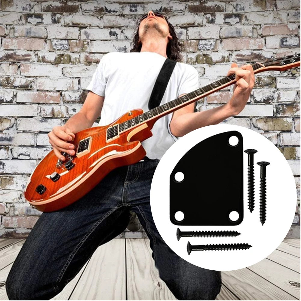 gitarre neck platte semi runde neck joint zurück montage platte mit 4 schrauben für e gitarre bass teile ersatz goldene free global shipping