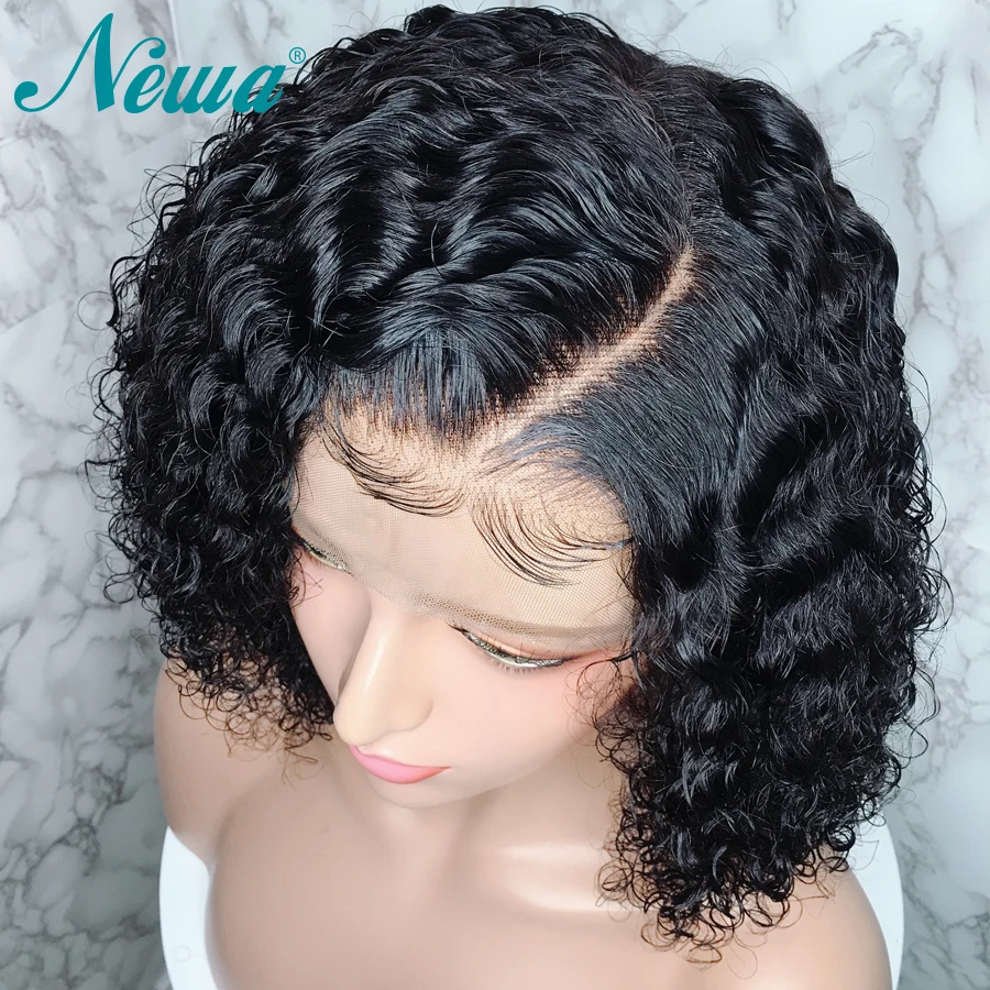 Парики Newa Hair человеческие волосы Боб вьющиеся передние парики из человеческих