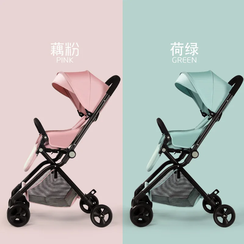 Легковесная детская коляска с высоким обзором складная для путешествий