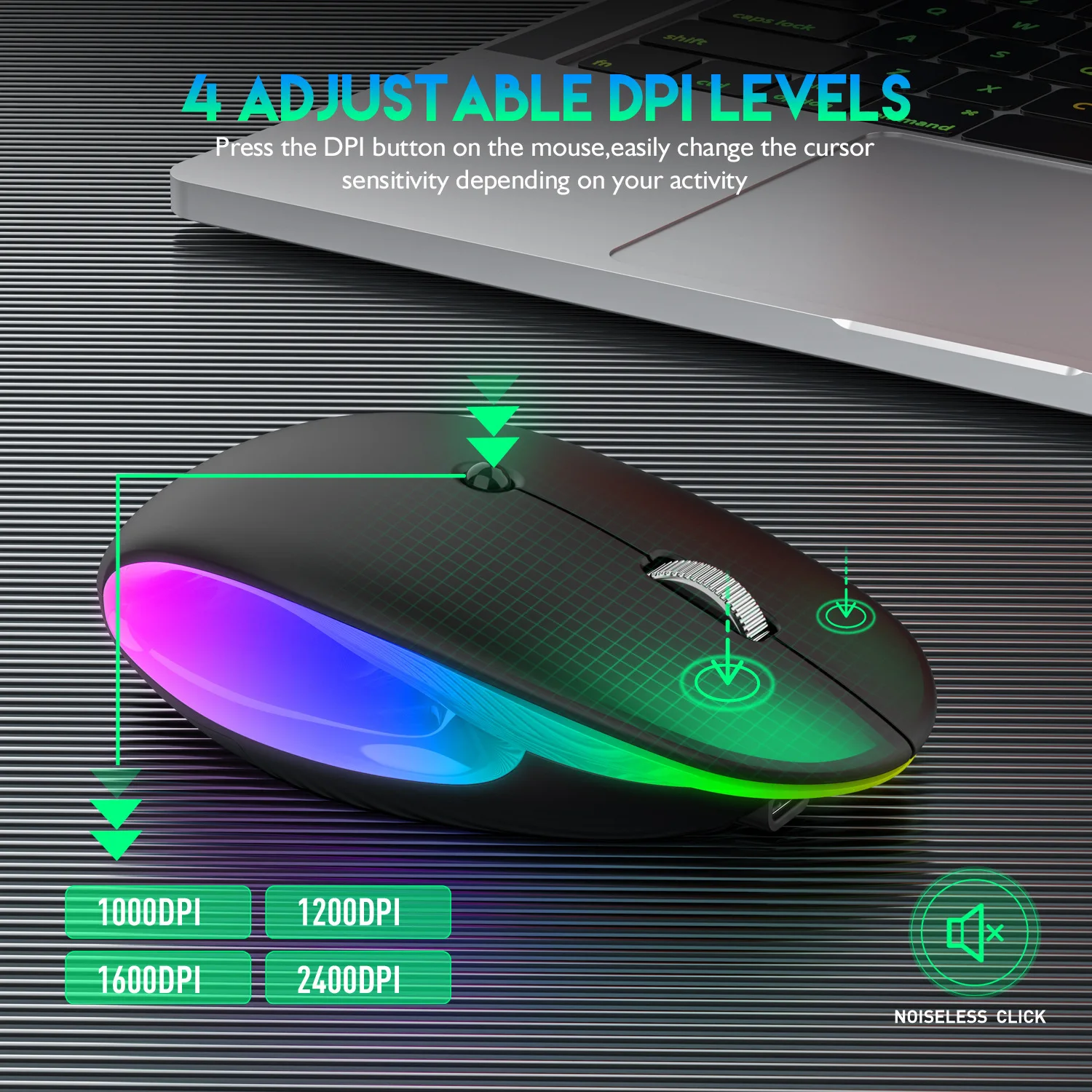

Rechargeable 2.4G Wireless Mouse Marquee Bluetooth 5.1 Dual-mode Game Accessories PC Laptop Computer Mice Gamer Ergonomic Mouse
