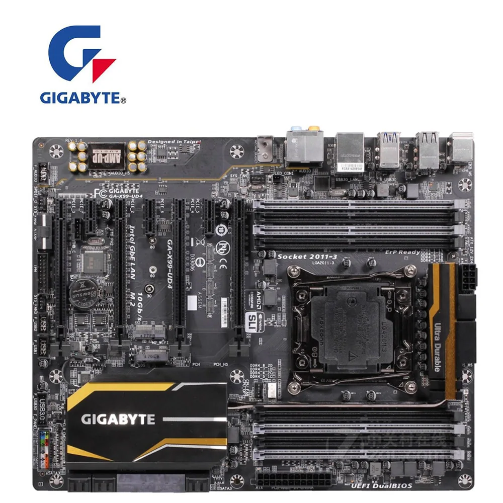Для GIGABYTE GA X99 UD4 материнская плата LGA 2011 V3 DDR4 для Intel десктопная SATA III PCI E X16