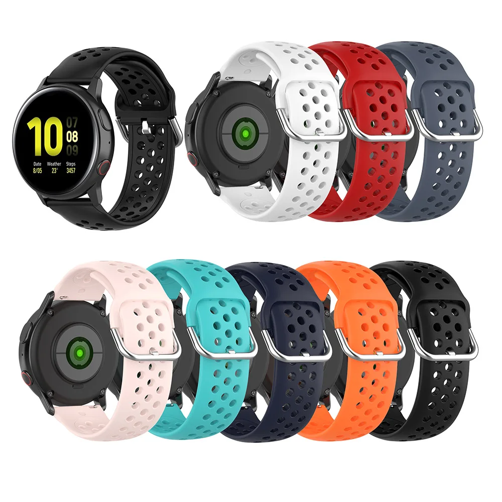 Ремешок силиконовый для Galaxy Watch Active 2 40 мм 44 спортивный сменный Браслет 1 с пряжкой