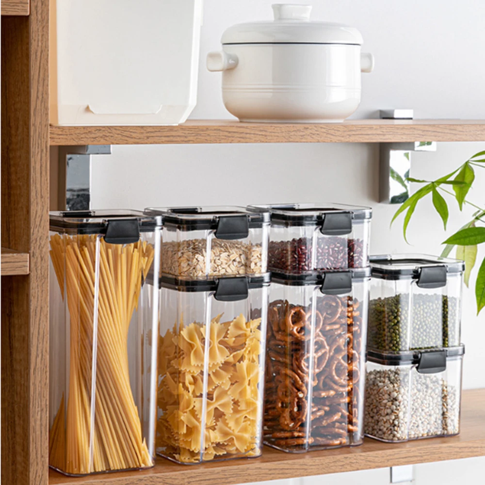 Прозрачные Герметичные банки контейнер для хранения продуктов пластиковый кухонного холодильника коробка
