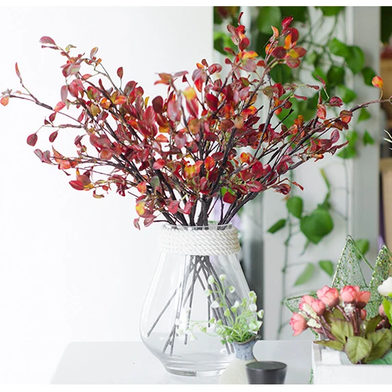 

Single 50cm Branch and Leaf Real Touch Simulation Green Leaf Plant Diy Home Decoration Courtyard Hotel Flower Arrangement