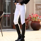 Брюки для верховой езды женские, мягкие дышащие школьные штаны для конного спорта, эластичные брюки белого, хаки, синего цвета для верховой езды