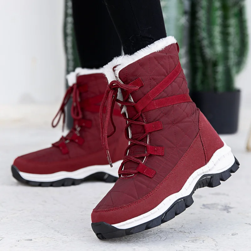 

Winter Boots Women Boots Snow Shoes Female Warm Fur Liner Women Shoe Waterproof Outdoor Hiking Booties Footwear Comfortable