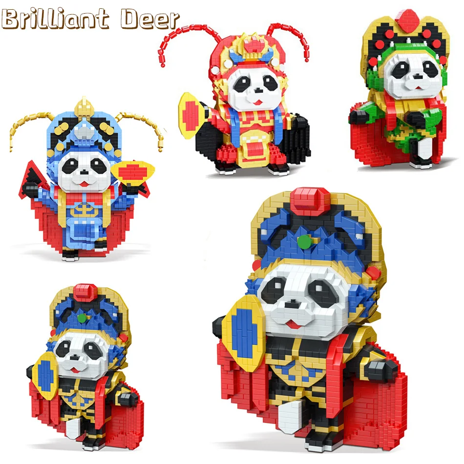 

Creator DIY Assembly Panda Animal Micro Size Diamond Blocks Model Sichuan Opera Chinese Quintessence Bricks Toys for Children