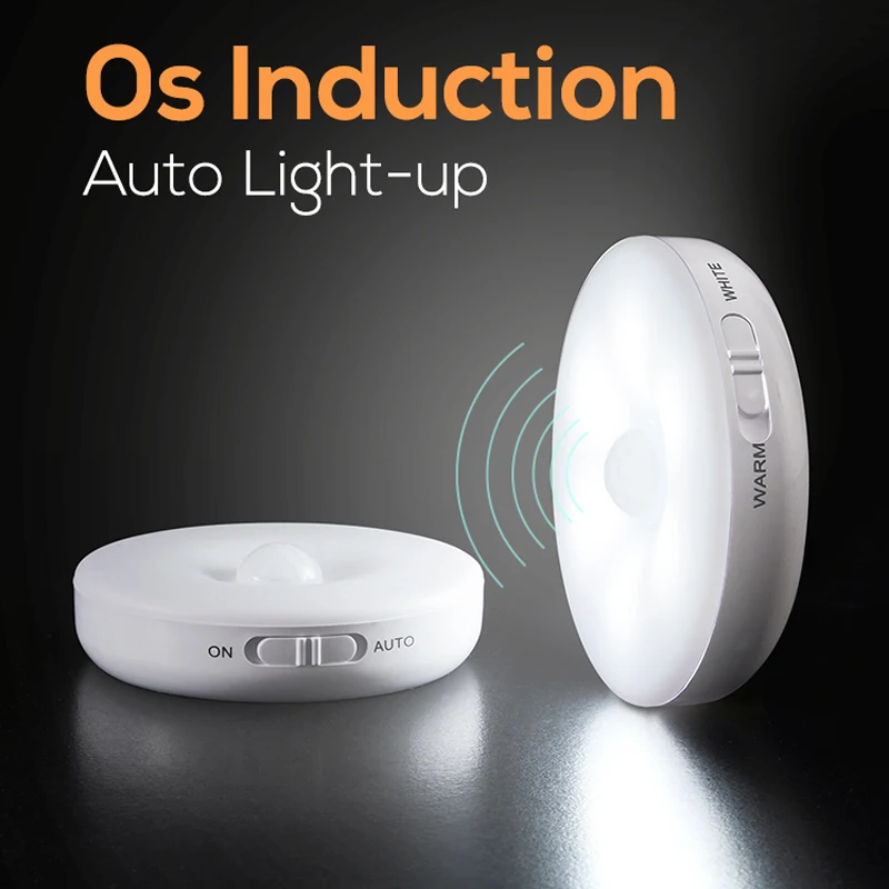 

LED Motion Sensor Night Light Wireless USB Charging Smart Human Body Induction Bedroom Staircase Cabinet Wardrobe Wall Lamp