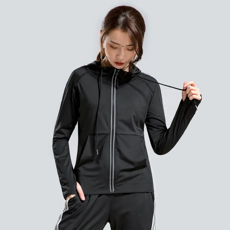 Женская спортивная куртка большого размера для фитнеса свободная на молнии с