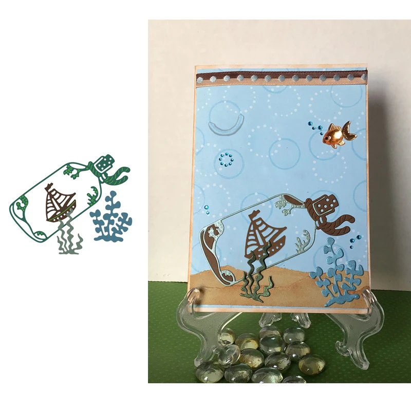 

Drifting Bottle New Metal Cutting Dies Scrapbooking Embossing Folder Stencil Template Cutter Punch DIY Crafts