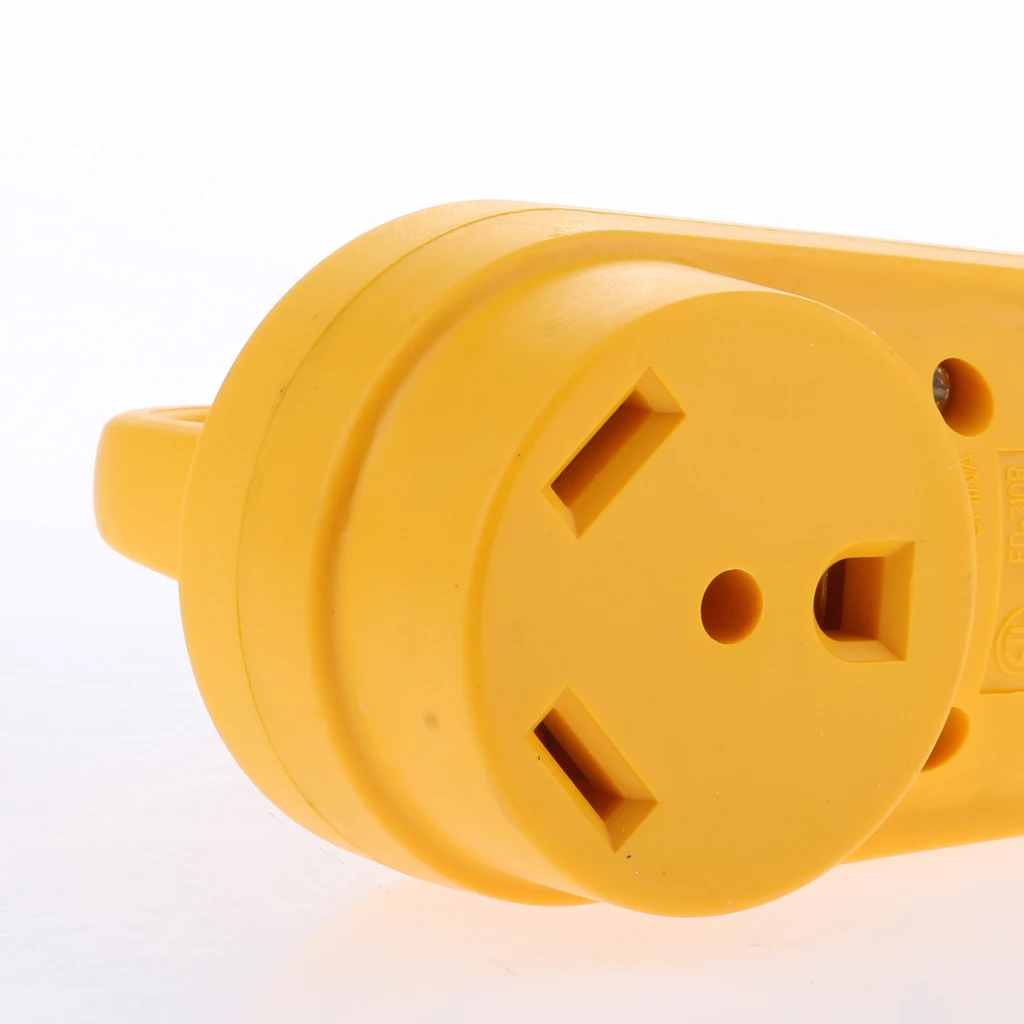 

Heavy Duty RV 30 AMP Female Replacement Plug Adapter with Easier Grip (125V, Yellow)
