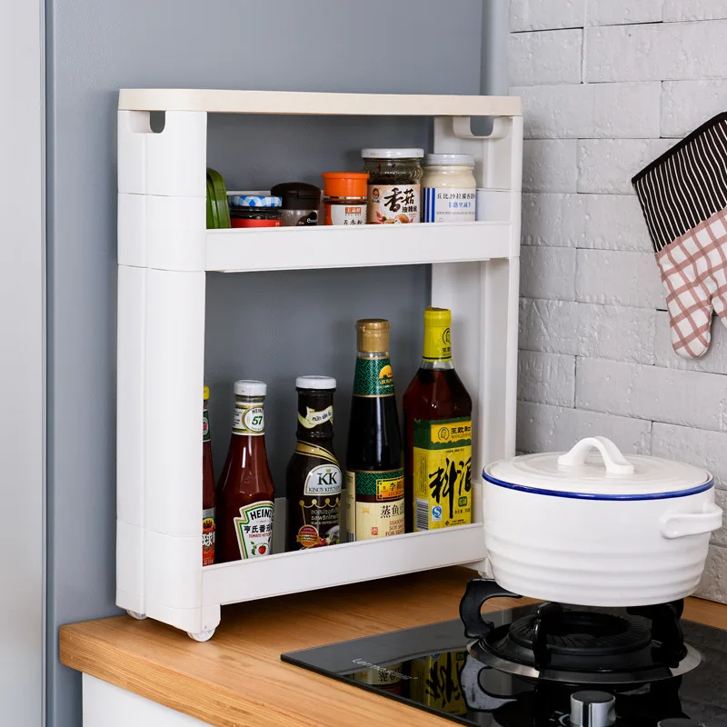 2/3/ Layers Narrow Storage Box Large Capacity Multifunctional Foor-standing Shelf For Kitchen Bathroom Living Room Rack | Дом и сад