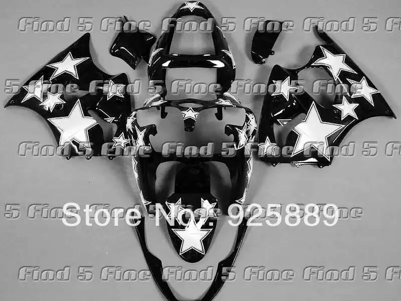 

white stars black for KAWASAKI NINJA ZZR600 05 06 ZZR 600 05-06 2005 2006 2005-2006 ABS fairing kit