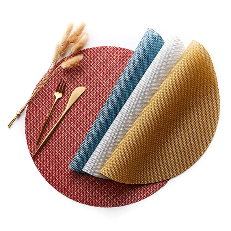 

PVC Hotel Restaurant Round Non-slip Heat Insulation Pad Household Kitchen Utensils Tableware Disc Coaster Table Mat