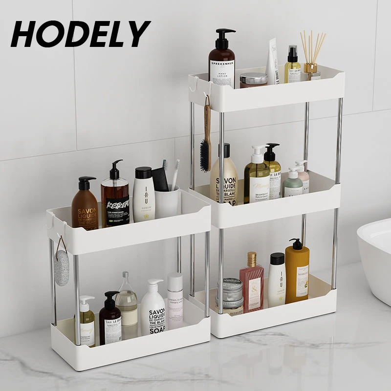 

HODELY Removable Bathroom Storage Rack Kitchen Storage Shelf Mobile Shower Rack Kitchen Organizer Bathroom Accessories Container
