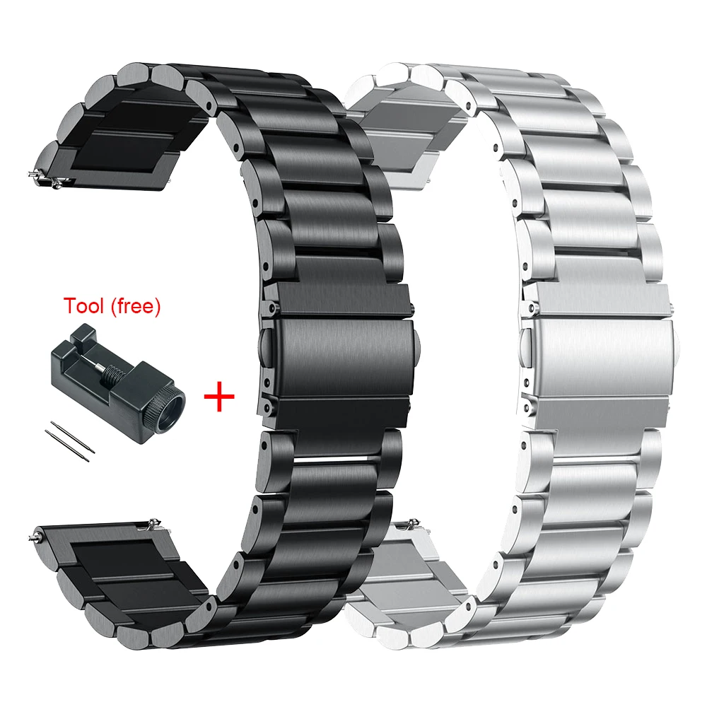 

New Metal Strap for Amazfit GTR 42mm / Bip lite Watchband For Xiaomi Huami Amazfit GTS Watch Stainless steel Bracelet Wrist Band