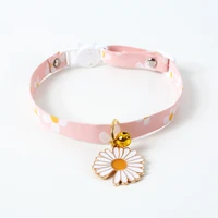 new cute pet daisy flowers cat collar adjustable puppy collar cats accessories kitten necklace small dog necklaces pets supplies