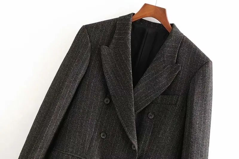 Star firefly versatile elegant office suit female casual slim striped double-breasted blazer women