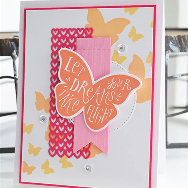 Любовь-сердца шаблон Круг-точки высечки для изготовления открыток штампы