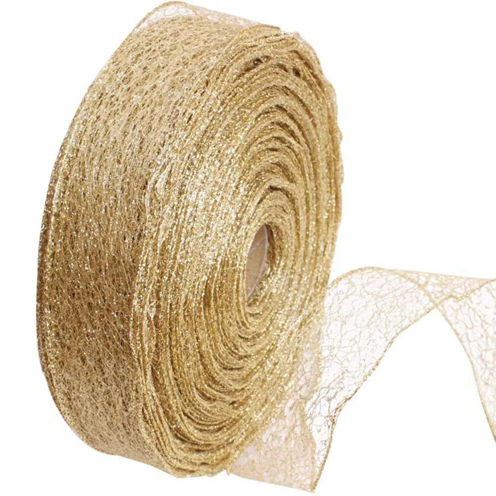 2 м/рулон блестящая проволочная сетчатая лента DIY конфеты для рождественской