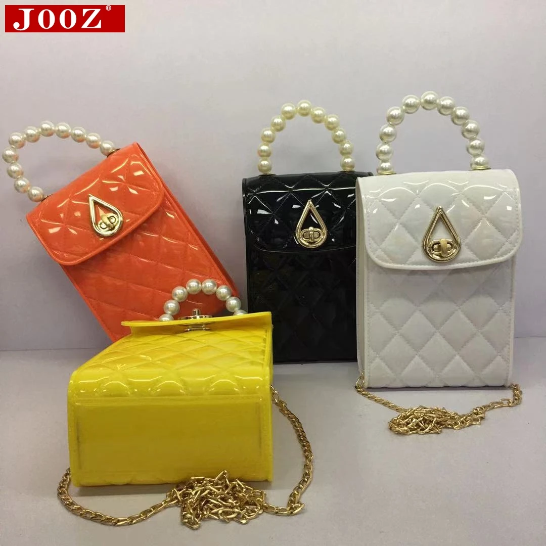 

New Arrival Quilted Women Shoulder Bag Chain Crossbody Bag for women Transparent Cellphone Bag girl Summer jelly Wallet Purse