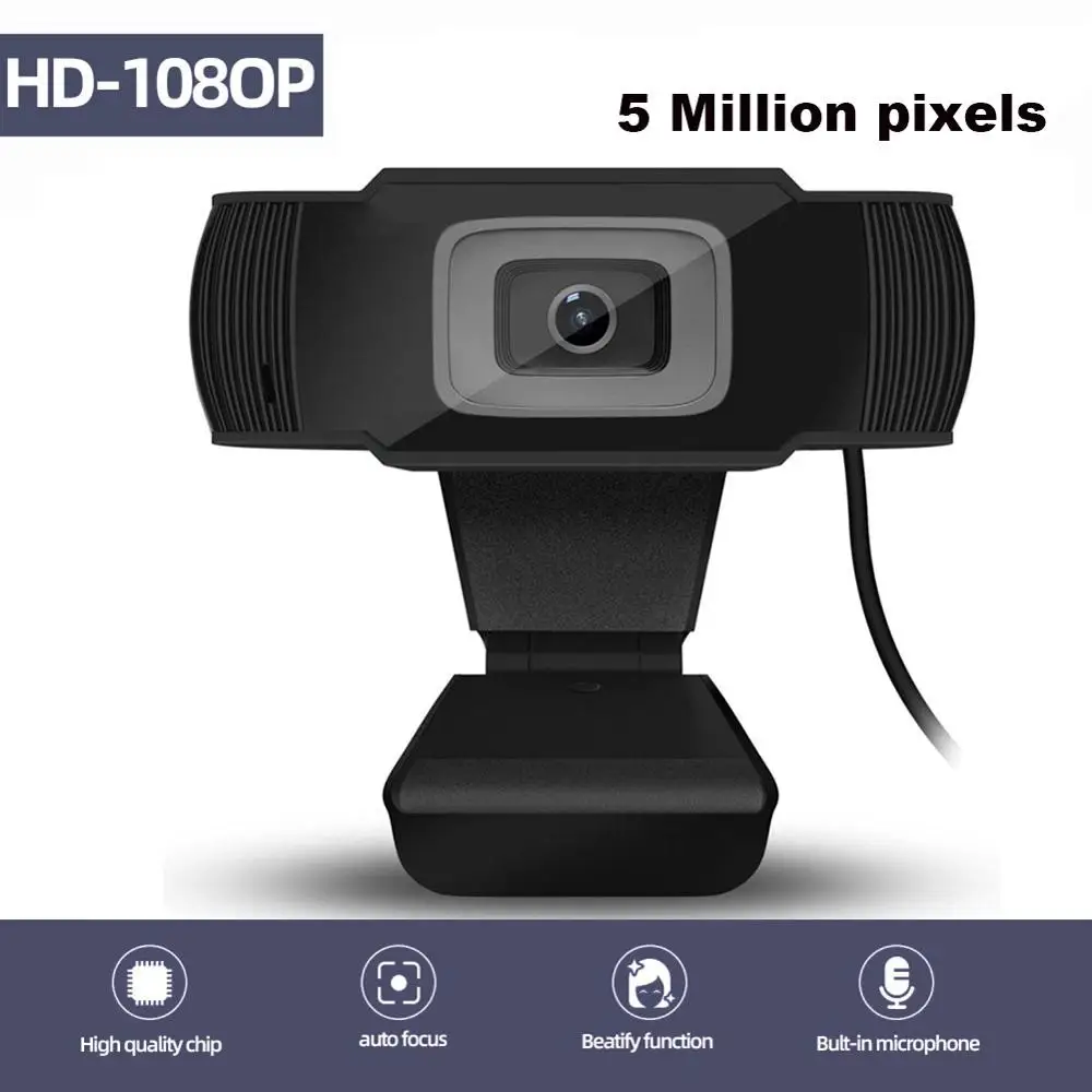 Веб камера HD 1080P 5 миллионов пикселей встроенный микрофон автофокус 1920x1080p USB веб