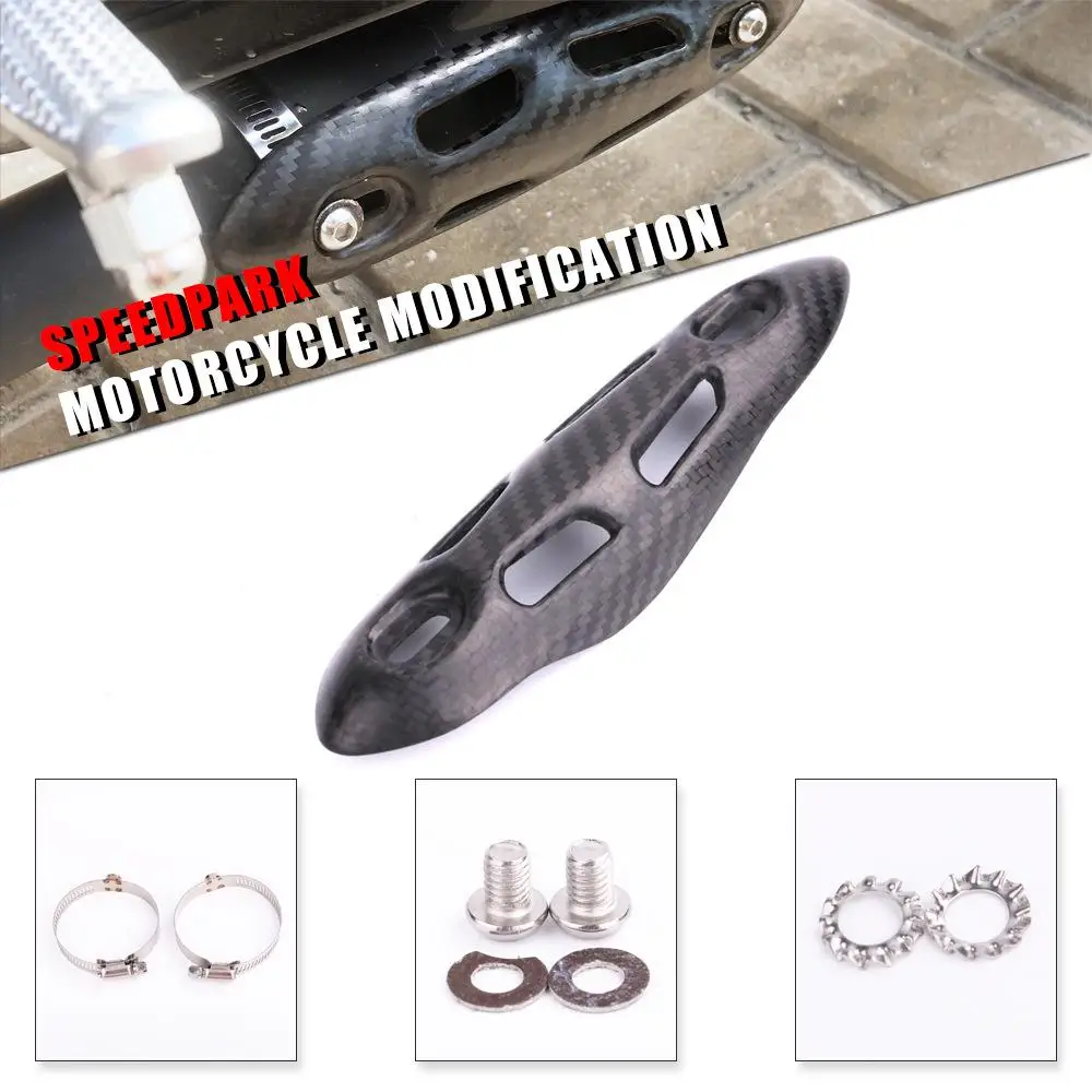 

1PC Carbon Fiber Motorcycle Modified Exhaust Pipe Anti-scald Protective Cover
