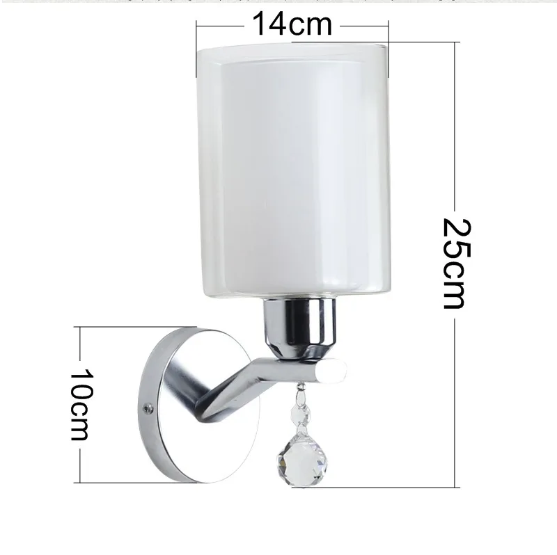 

2021 new Nordic modern decoration simple glass crystal corridor villa indoor wall lamp E27 study cafe bedroom restaurant balcony