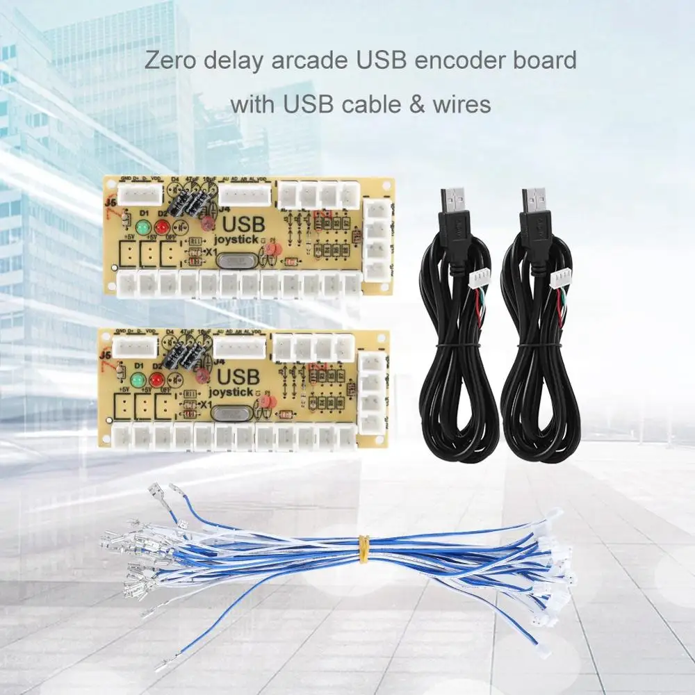 Аксессуары для Аркады Zero Delay USB энкодер DIY Набор игровой кабель светодиодный