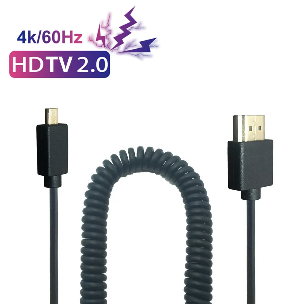 Ультратонкий кабель OD 3 2 мм 4k * 2k 60 Гц Micro HDMI совместимый с кабелем типа A 0 гибкий