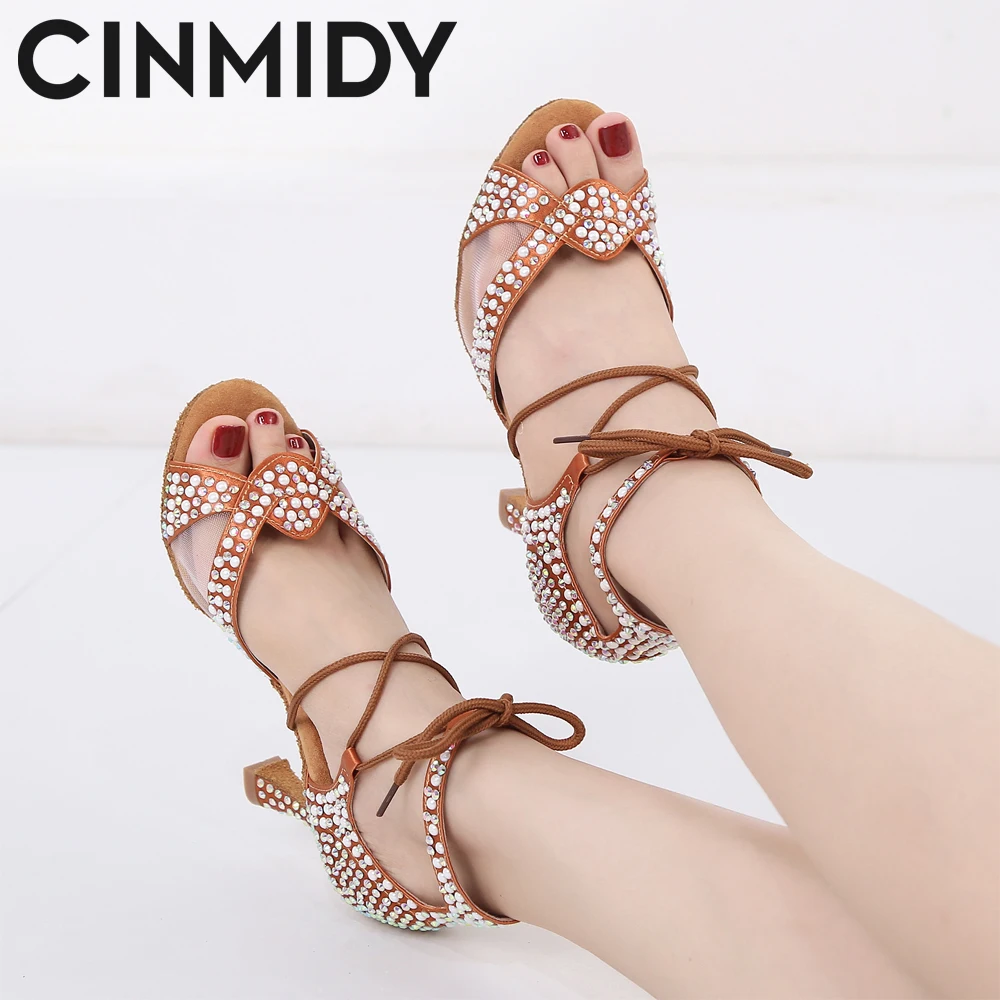 

CINMIDY Dance Shoes For Women Professional Latin Dance Shoes Tango Samba Ballroom Dance Shoes Ladies Sandals Women Wedding Shoes