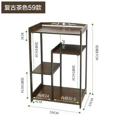 

Bamboo drinking water rack kitchen rack living room solid wood floor multi-layer induction cooker kettle tea bucket shelf