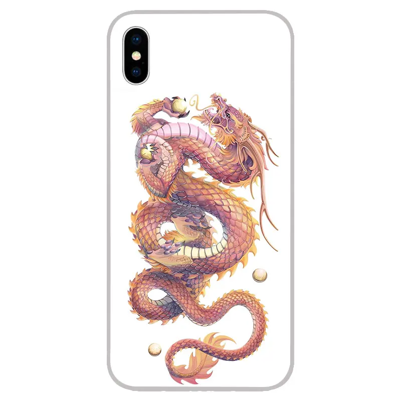 Силиконовые мягкие чехлы Dragon из ТПУ для iPhone 11 Pro XS Max X XR 8 7 6S Plus 5s SE 4S силиконовый