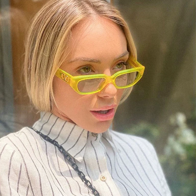 

Small Frame Personality Frame Retro Sunglasses Trendy Transparent Color Beach Sunglasses Travel Hip-hop Ladies Sunglasses