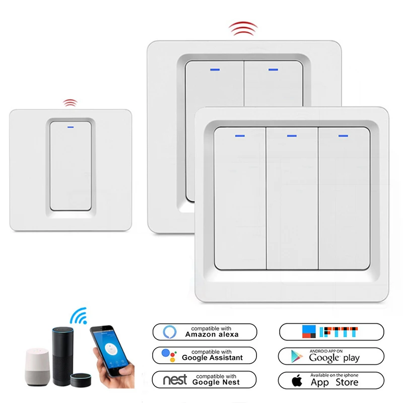 1/2/3 Gang TuYa Wifi умный дом гаджеты выключатель лампы/без беспроводной кнопки Apple Homekit