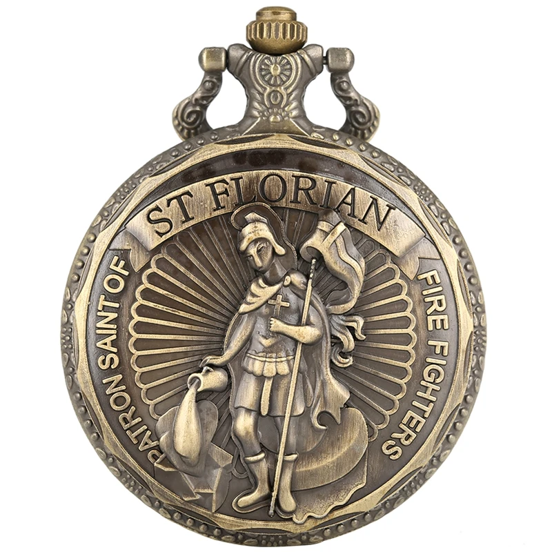ST Saint Florian Patron Of Fire Fighters вызов кварцевые карманные часы традиция приношение
