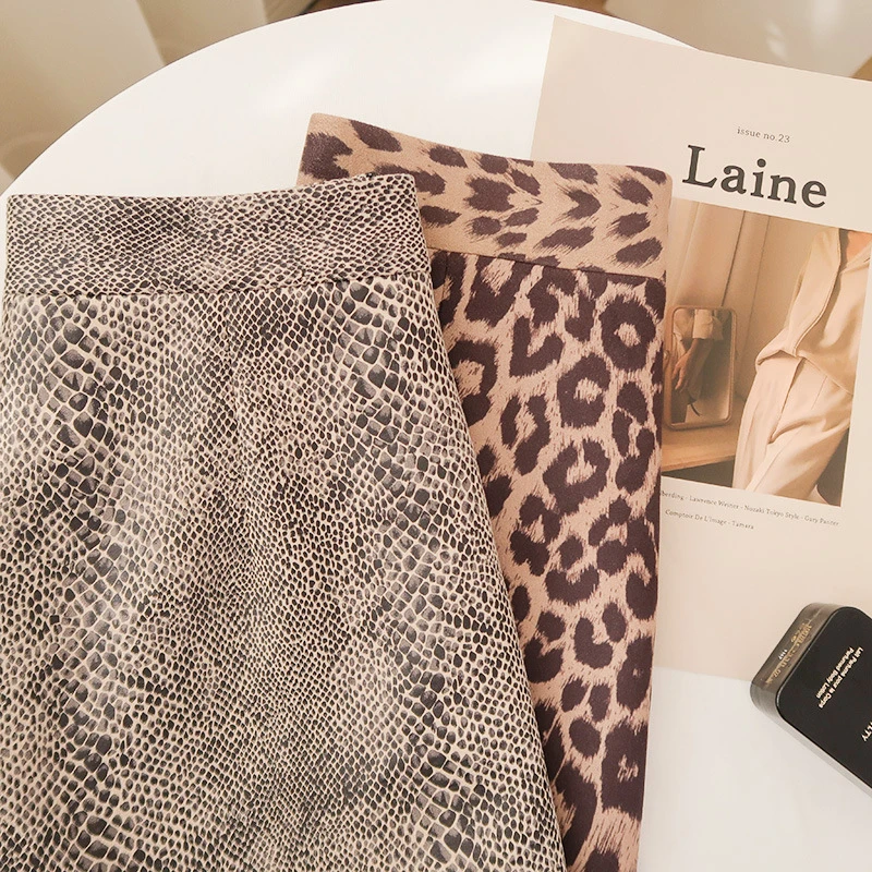 Осенне-зимняя женская юбка с леопардовым принтом Сексуальная мини-юбка