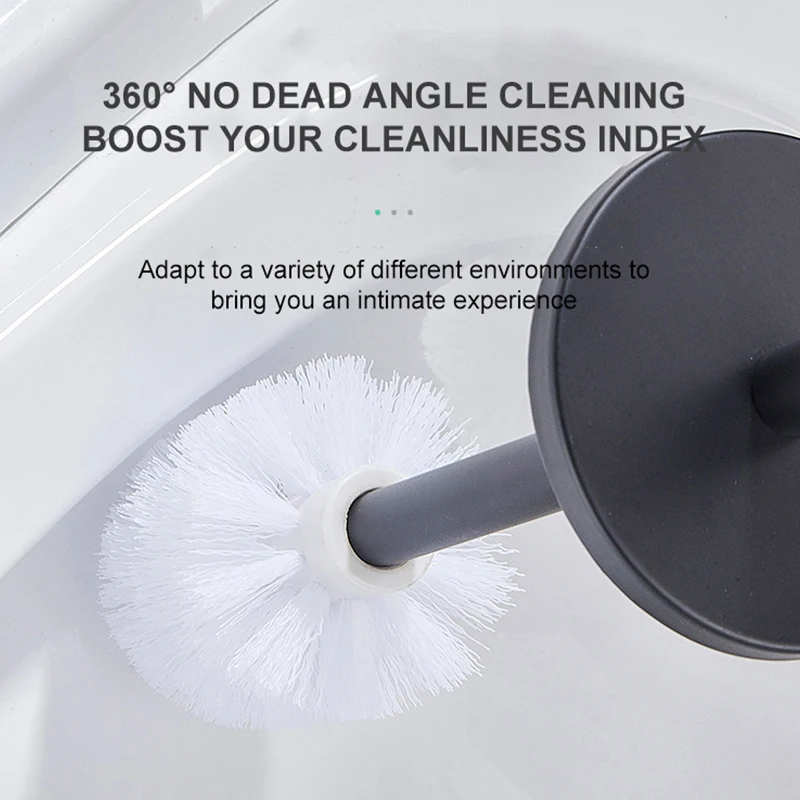 2 pcs bathroom accessories toothbrush holder long handle toilet brush with base aluminum toilet cleaning brush set household free global shipping