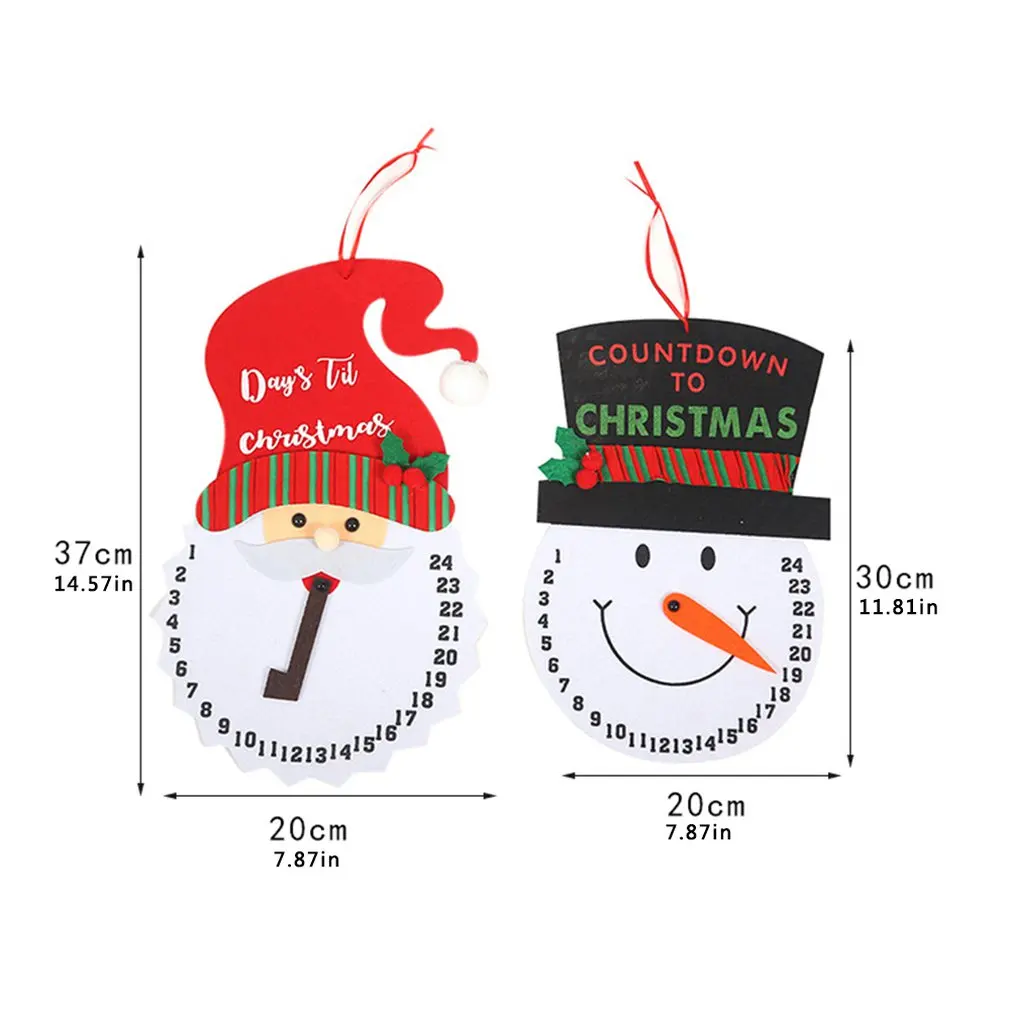 

Felt Christmas Advent Calendar Santa Claus Xmas Calendar Wall Door Hanging Ornaments New Year Gift Christmas Decoration Prop