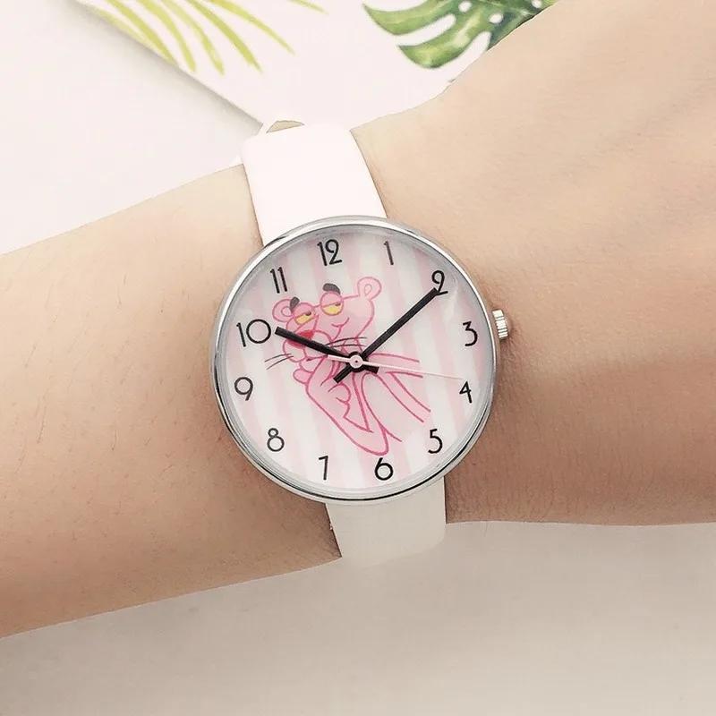 Высококачественные модные повседневные часы для девочек детские милые розовые