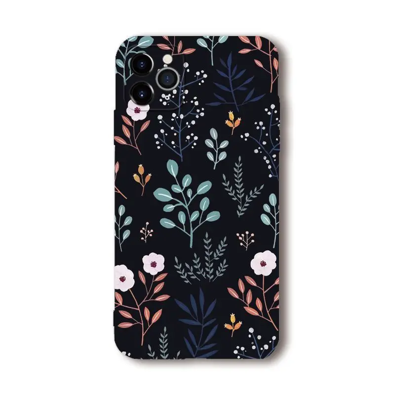 

Fashion Flowers Leaves Phone Case For iPhone 11 Pro Max X XR Xs Max 8 7 6 6s Plus Colorful Floral Soft TPU Silicone Back Cover