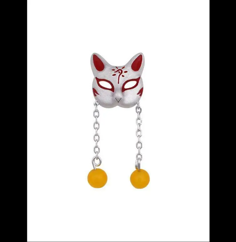 Серьги-гвоздики в виде маски лисы из серебра 925 пробы | Тематическая одежда и