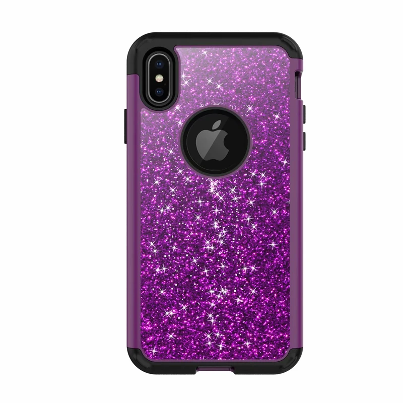 Оригинальный чехол с логотипом для iPhone X XR XS Max черный розовый блестящий телефона